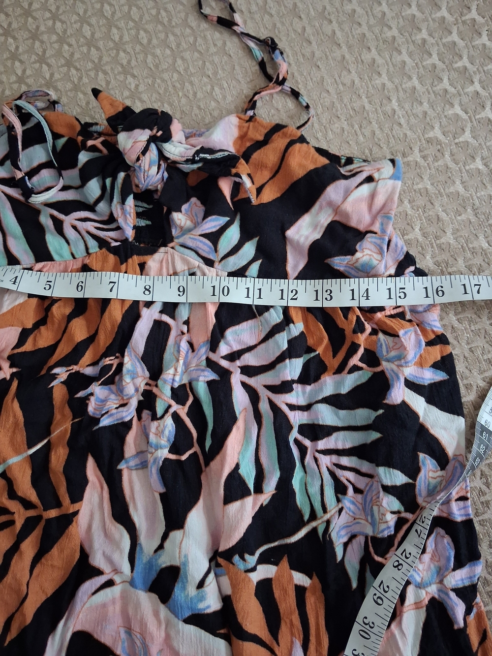 Billabong Black Floral Maxi Dress with Peach and Mint Accents - Picture 10 of 10